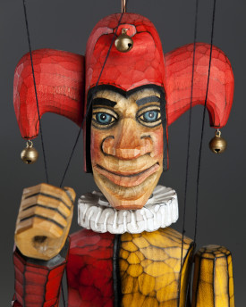 Bouffon en bois de tilleul - marionnette de style rétro