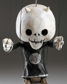 Superstar Squelette du diable - une marionnette en bois au look original