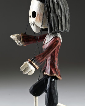 Squelette de superstar comme un dame diable - une marionnette en bois au look original