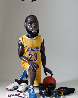 Lebron James, 3D model of whole marionette + controller (40 inches, movable eyes and mouth)