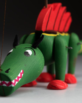 Dragon - Mini marionnette en bois
