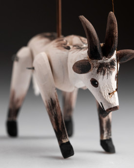 Chèvre - Mini marionnette en bois