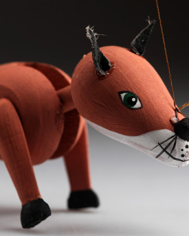 Renard - Mini marionnette en bois