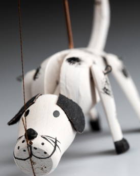 Chien - Mini marionnette en bois