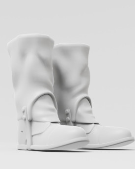 Vysoké kožené boty, 3D model k tisku pro loutku