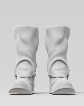 Vysoké kožené boty, 3D model k tisku pro loutku