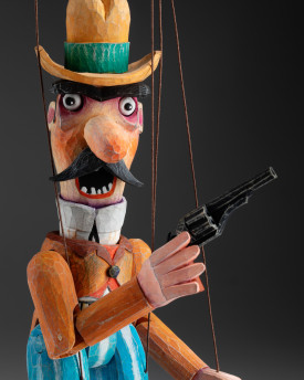 Cowboy chevronné - Marionnette tchèque en bois