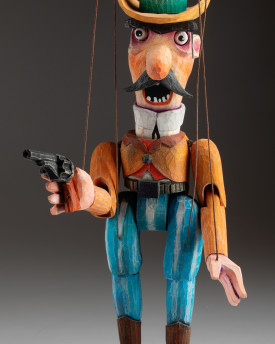 Cowboy chevronné - Marionnette tchèque en bois
