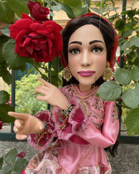 Zigeunerdame - Erstaunliche maßgeschneiderte Marionette - Beweglicher Mund und Augen