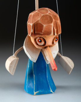 Pinocchio – Marionetta in legno intagliata a mano in posizione eretta