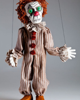 Der gespenstische Klaun - eine Marionette aus Holz