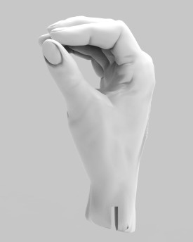 Modello 3D di mani in gesto di pinzatura per stampa 3D