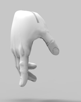 Modello 3D di mani che indicano per stampa 3D
