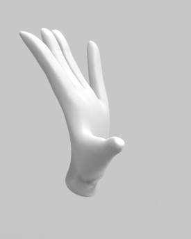 Modello 3D di mani con dita distese per stampa 3D